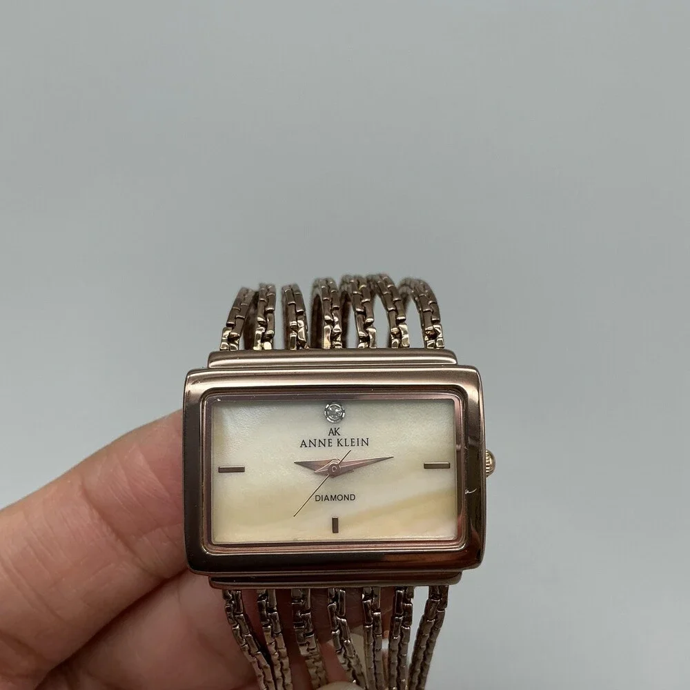 Anne Klein 753H/2 Womens Watch 29mm Rose Gold Diamond New Battery 7.25